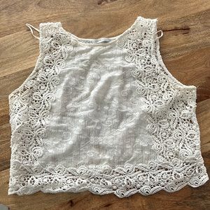 White crochet crop top